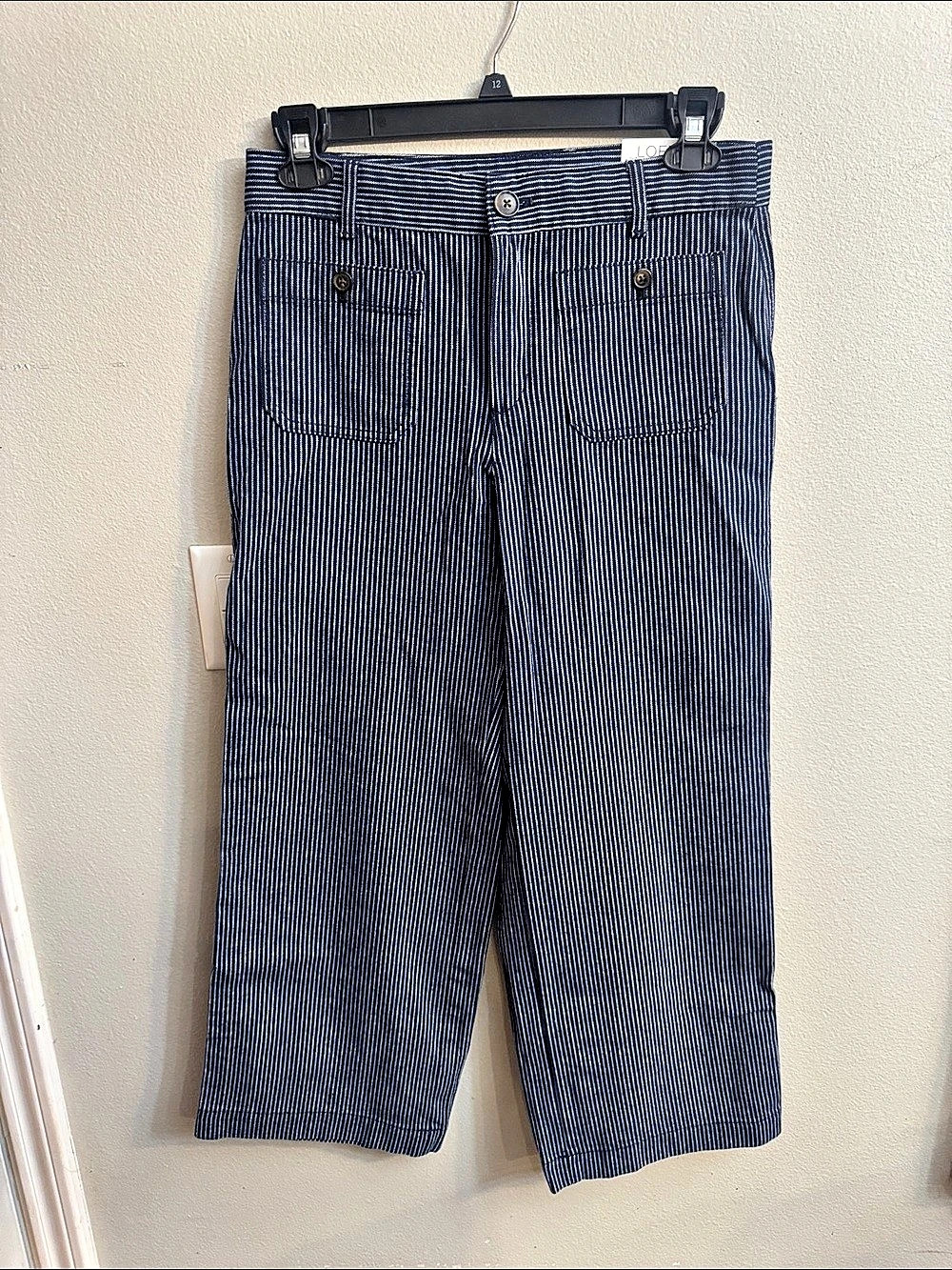 LOFT The Palmer Wide Leg Striped Jeans Blue & White 6T